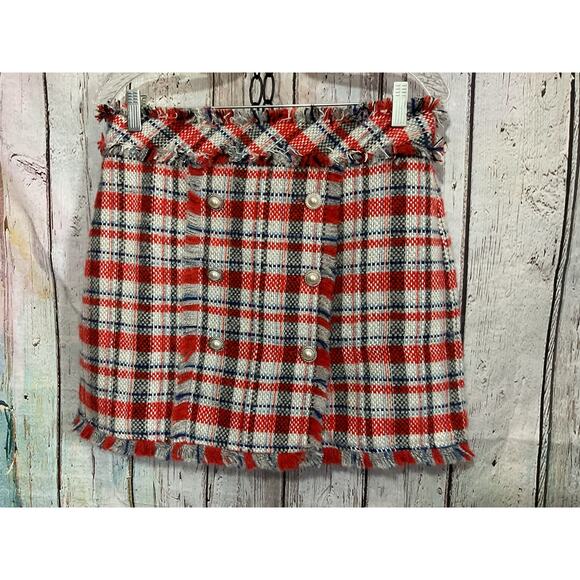 Sans Souci Plaid Skirt Size Large Multi Color - Picture 1 of 10